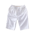 Men's linen loose-fit straight-leg beach capri trousers in multiple colour options