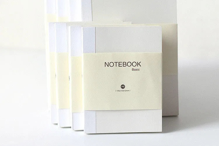 Basic fixed page refill diary notebook with 80 sheets of 100g Dowling paper, shown in blank, lined, and checkered styles.