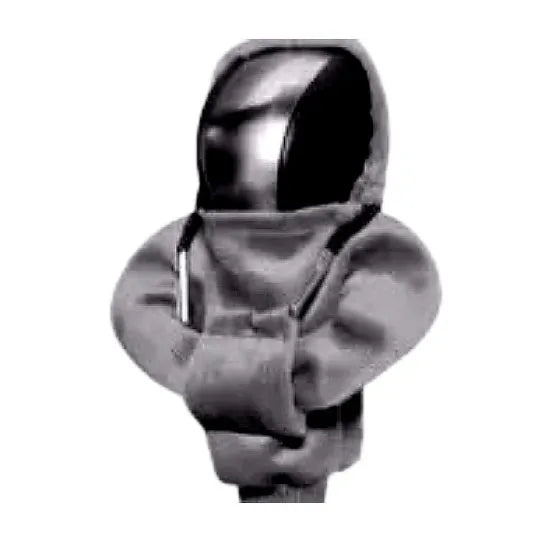 Cloth car gear shift knob cover in various colours showing 13cm by 8cm dimensions