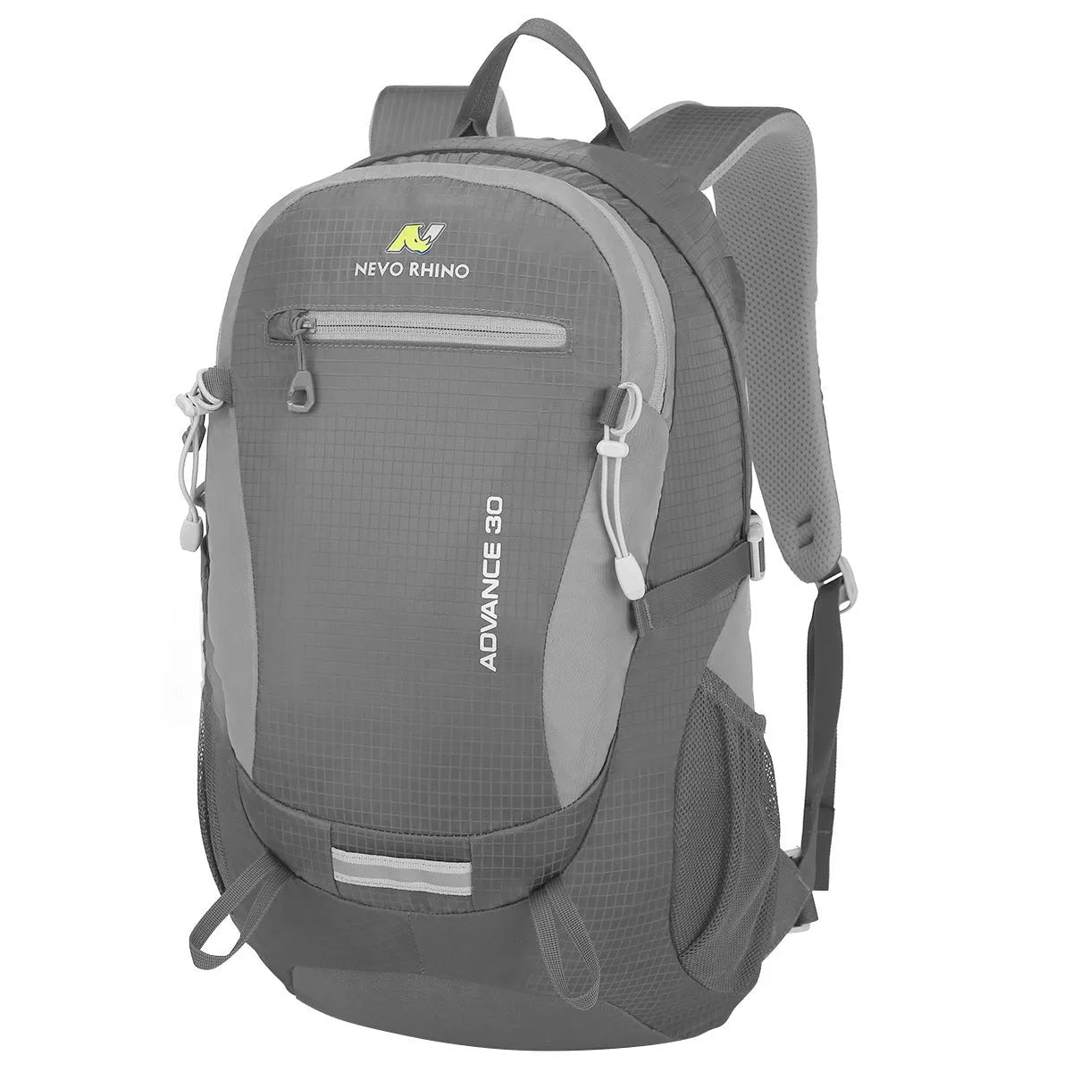 30L solid-colour waterproof nylon backpack with airpillow straps for outdoor sports.