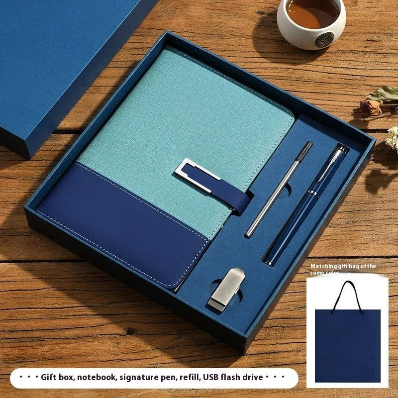 A5 notebook with pu leather cover in multiple colour options including brown, black, green, blue, and red.