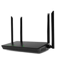 Portable smart router with bare metal construction showing network ports