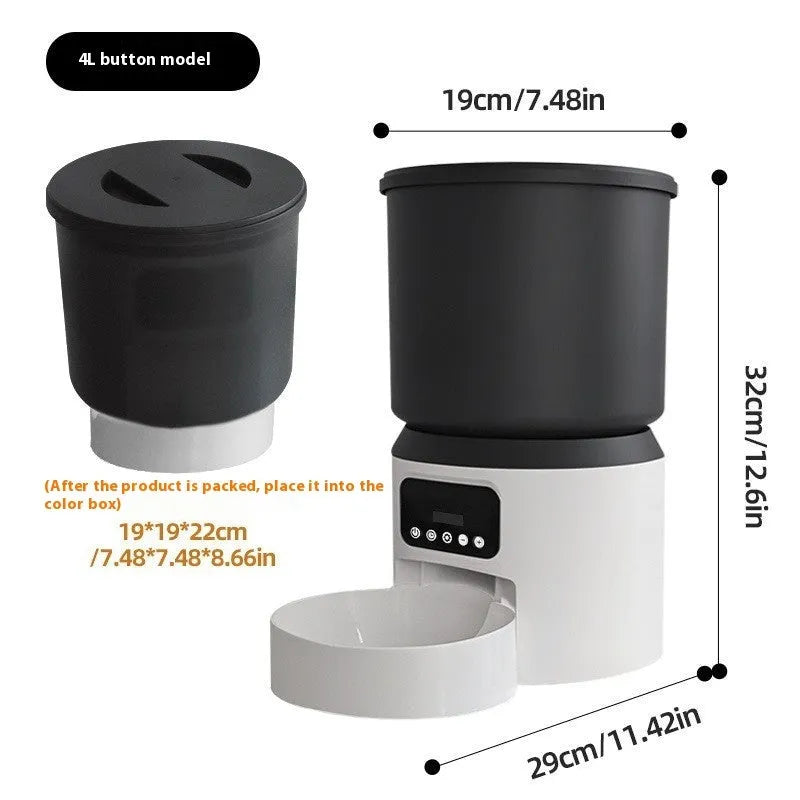 4-litre automatic pet feeder with optional camera and choice of stainless steel or plastic bowl