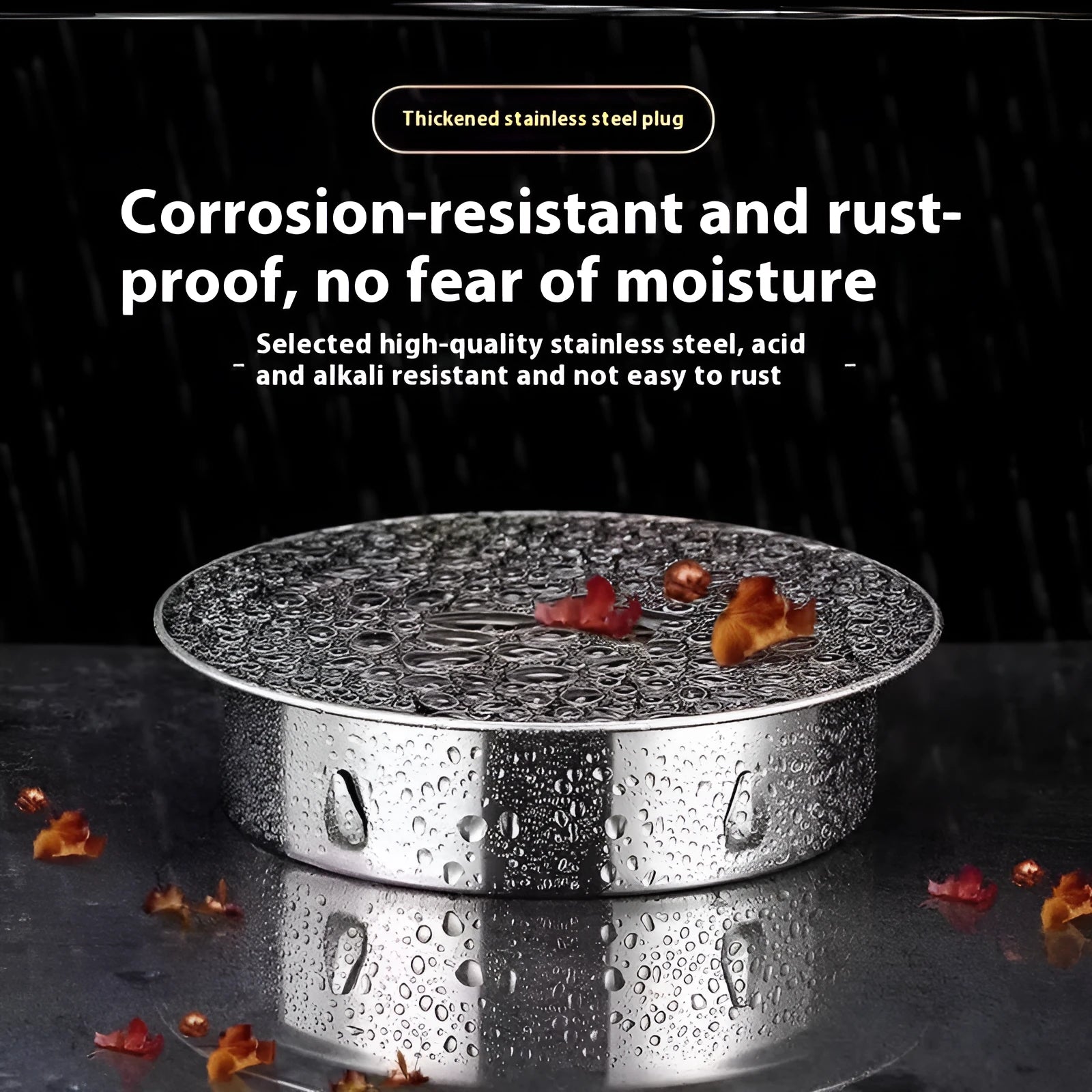 Stainless steel deodorant floor drain cover with chrome finish