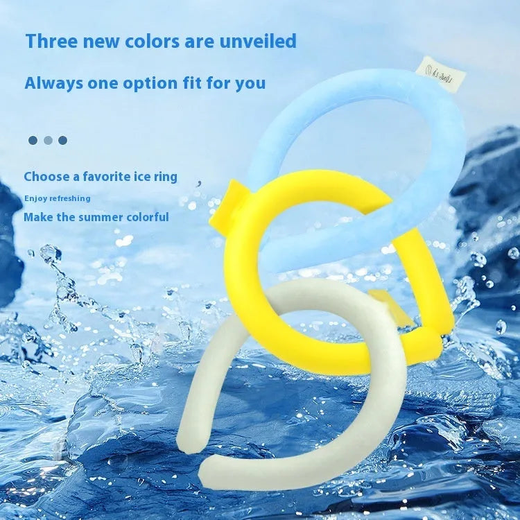 PVC cooling neck ice ring in halter design for outdoor sports heatstroke prevention