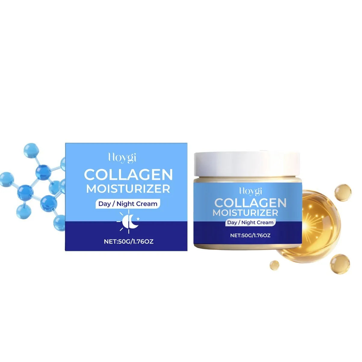 Collagen moisturising cream 50g in compact pack for skin hydration and rejuvenation