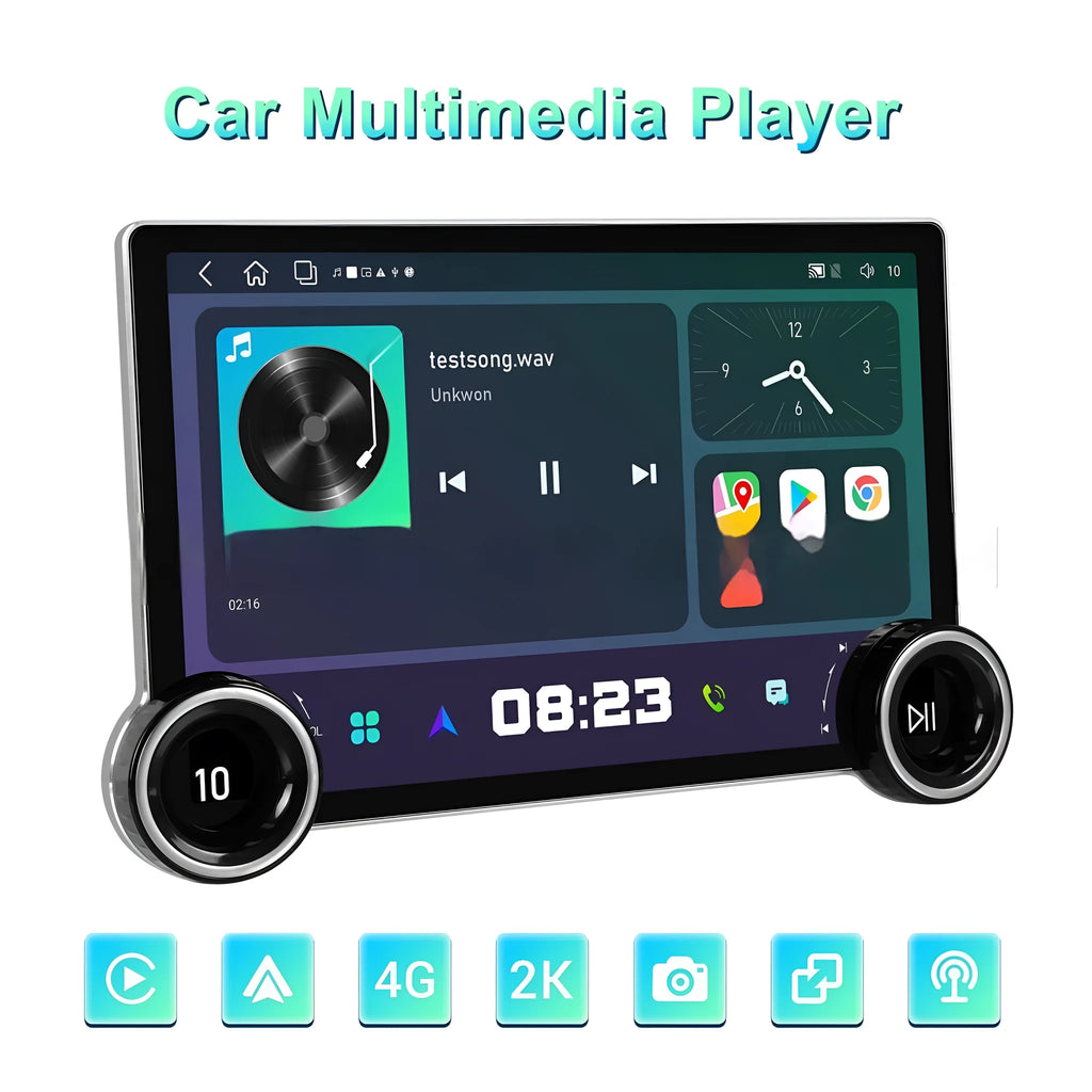 11.8-inch double knob Android car multimedia player with QLED screen and wireless CarPlay