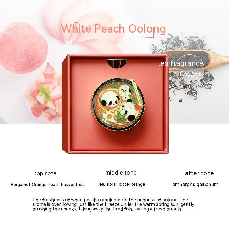 Panda hot pot design car fragrance diffuser with diatomaceous earth tablets for vehicle air freshening
