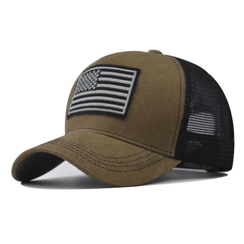 Men's washed distressed embroidered baseball cap in adjustable cotton, shown in army green