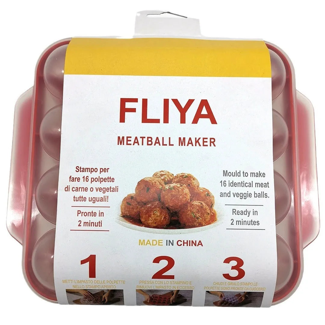 Meatball maker in green PP plastic on a kitchen surface, 22cm size