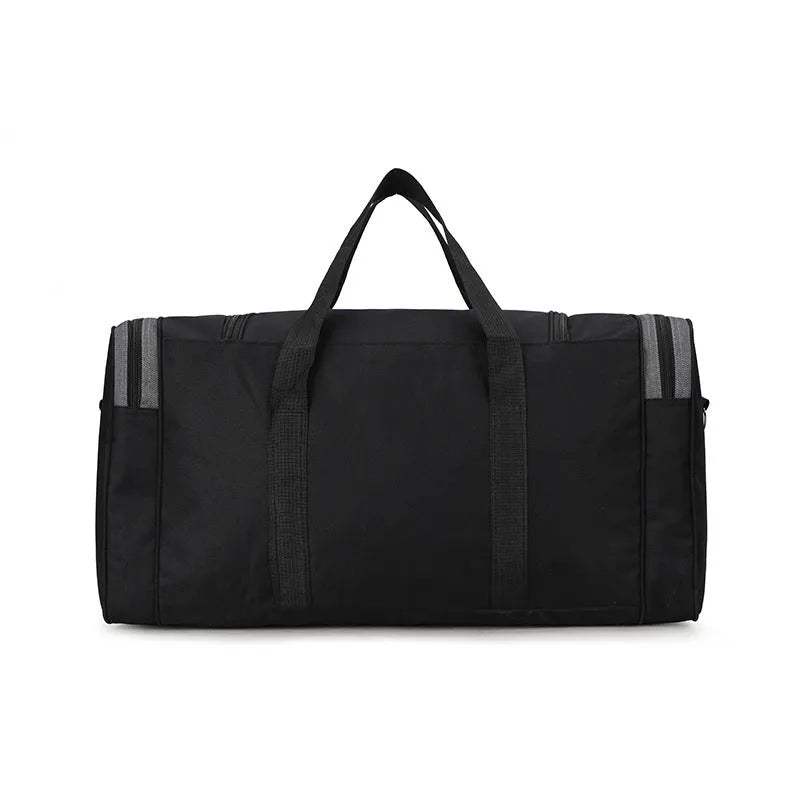 Khaki Oxford cloth travel luggage bag for students with 20-35L capacity on a white background