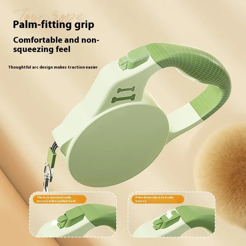 Automatic retractable dog lead for small and medium dogs ABS casing 3m length green