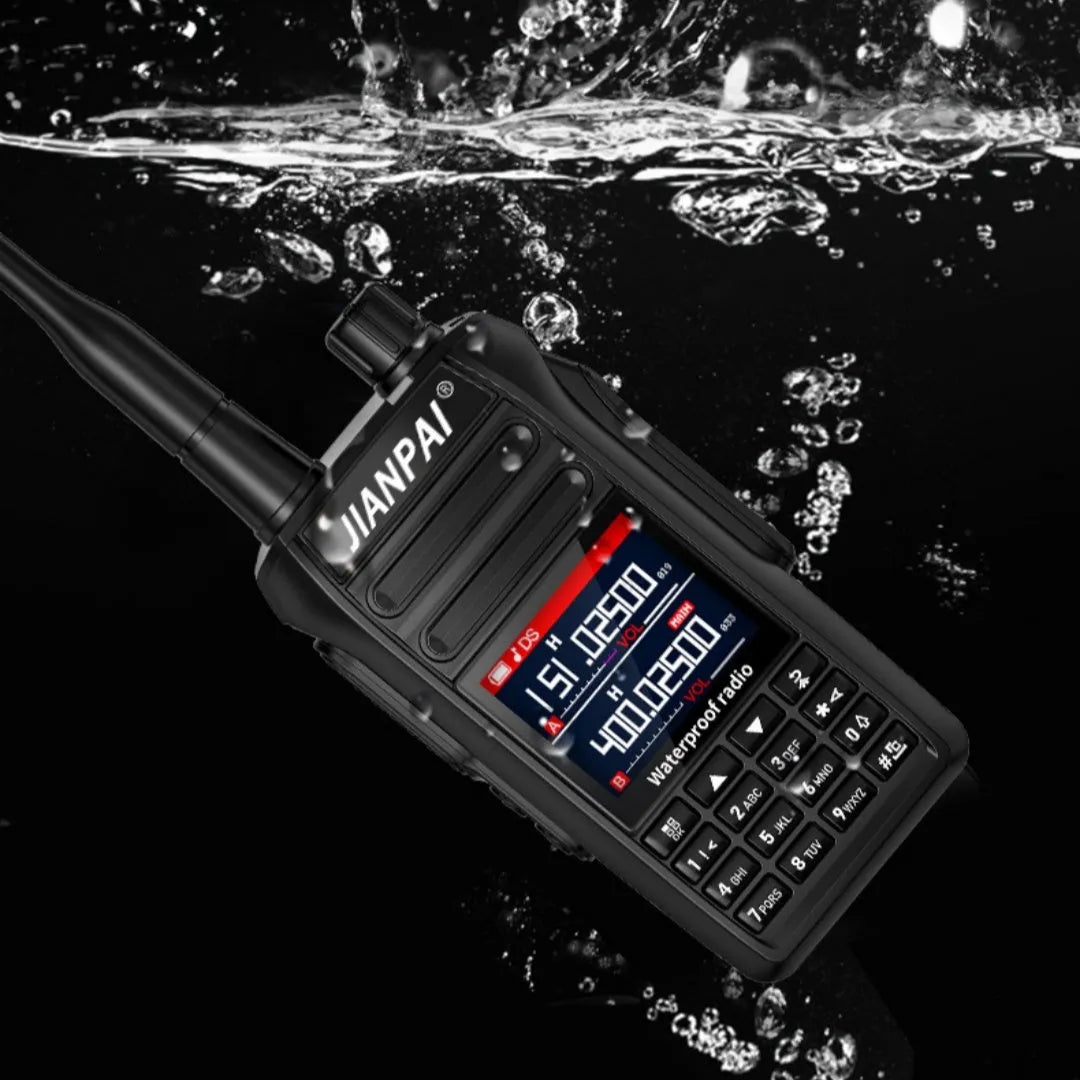 Black waterproof aviation full band headset with plastic dustproof shell and complete accessory package