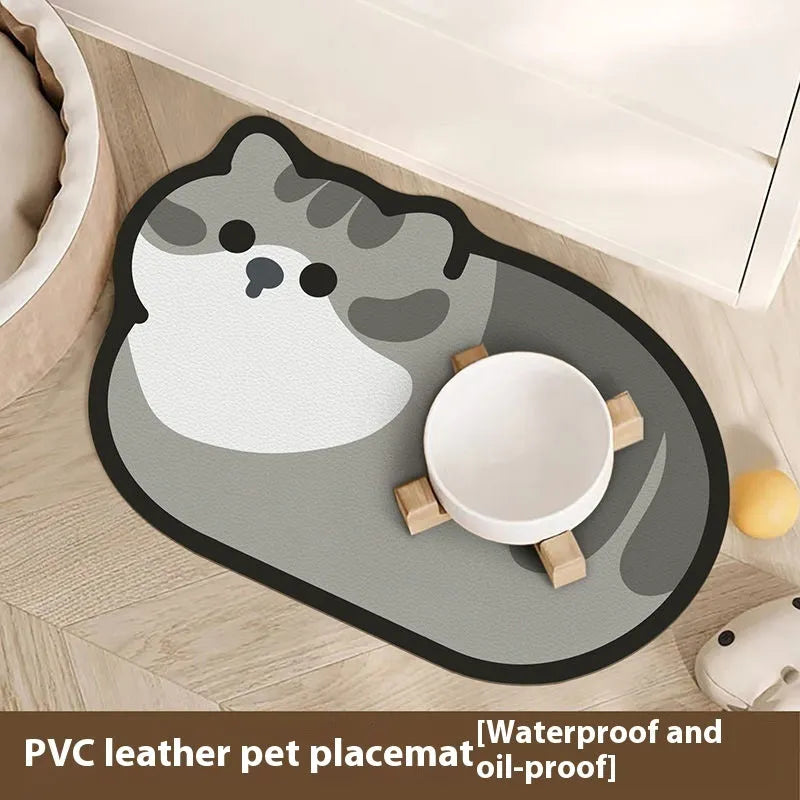 Cartoon pet leather placemat with anime animal print in 40×60cm