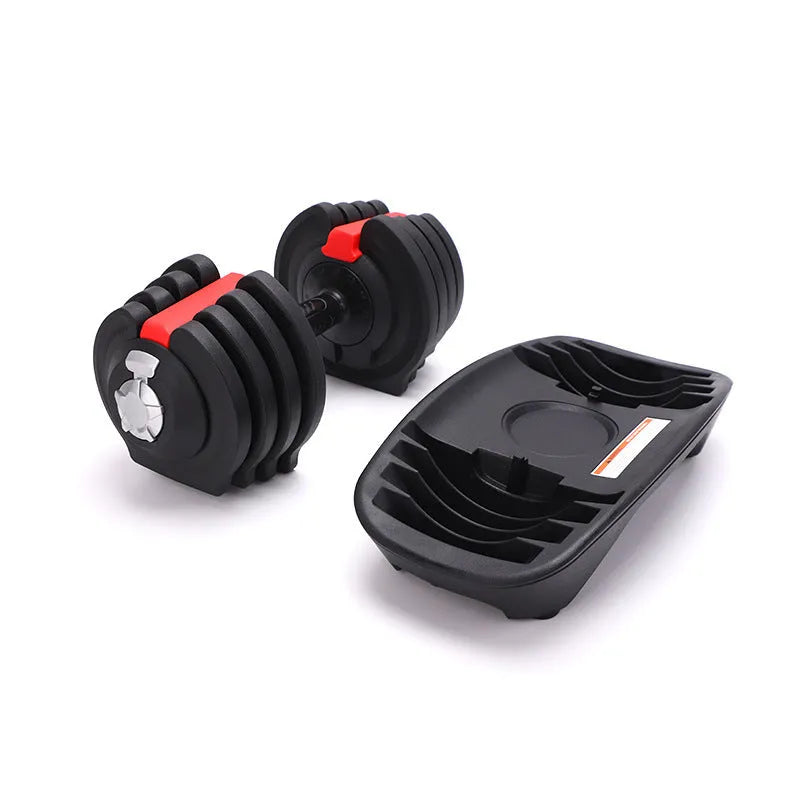 Intelligent automatic adjustable dumbbell with silicone steel sheet and nylon ABS construction in black