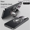 Frosted magnetic iPhone case with invisible bracket and large window display in dark purple colour