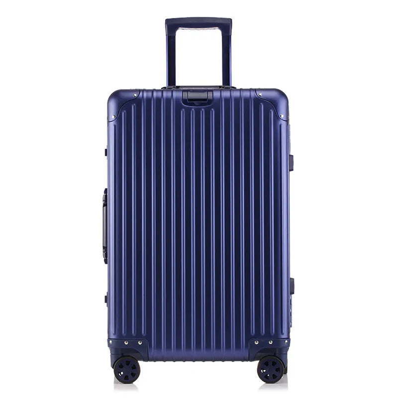 20 inch silver diamond frosted unisex suitcase trolley with ID pocket and pull handle