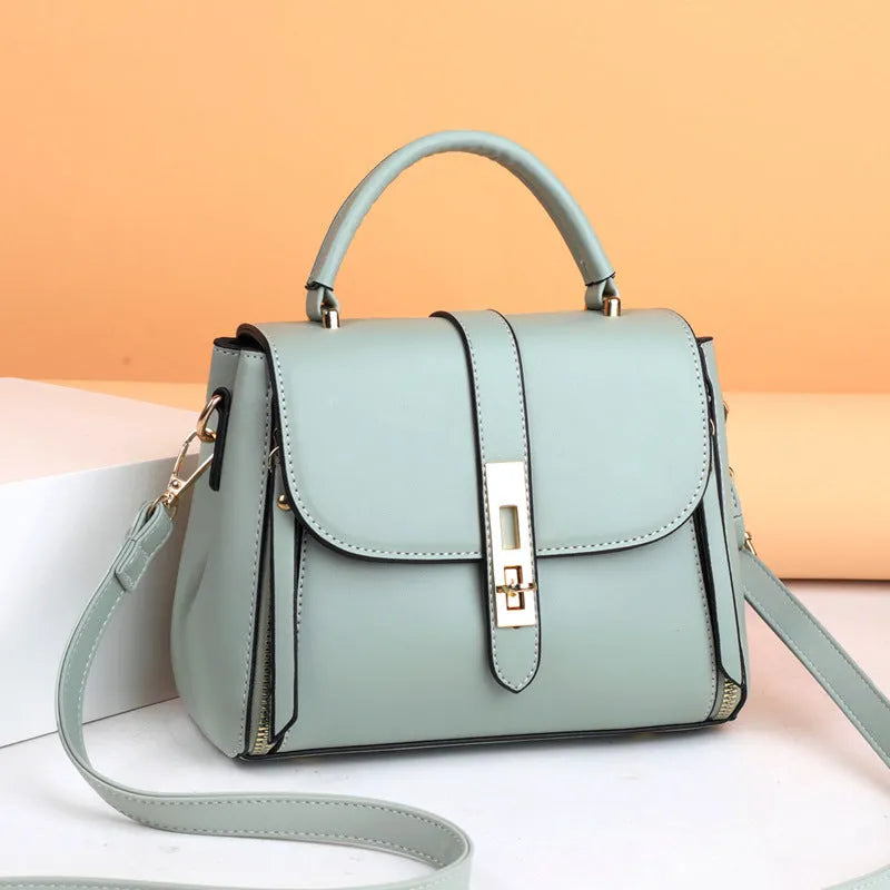 Women's soft PU leather shoulder messenger bag in square vertical design