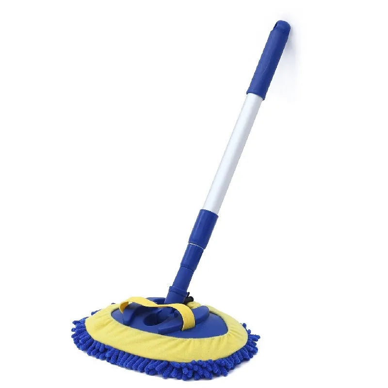 Three sections aluminum alloy expansion link car mop with green cotton head cloth for washing a car