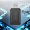 Black 2-in-1 wireless car adapter with USB connection and aluminium alloy construction