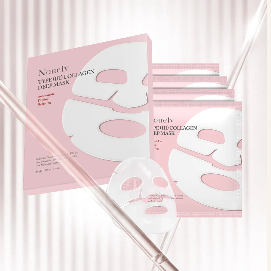 Collagen layered patch face mask 4-pack for skincare treatment