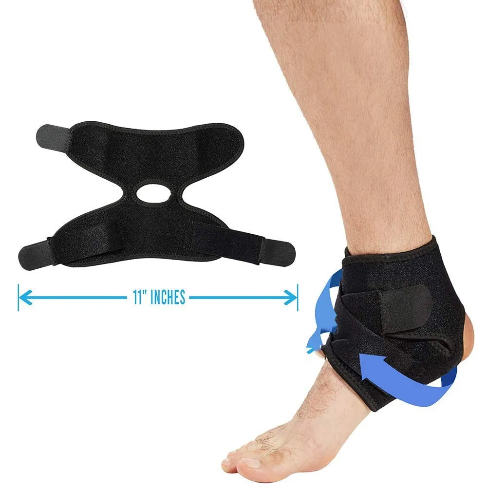 Black sports ankle support protective gear for basketball football running injury prevention