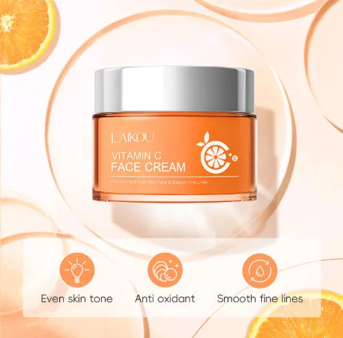Vitamin C cream 50g orange pot delicate moisturising facial skincare product