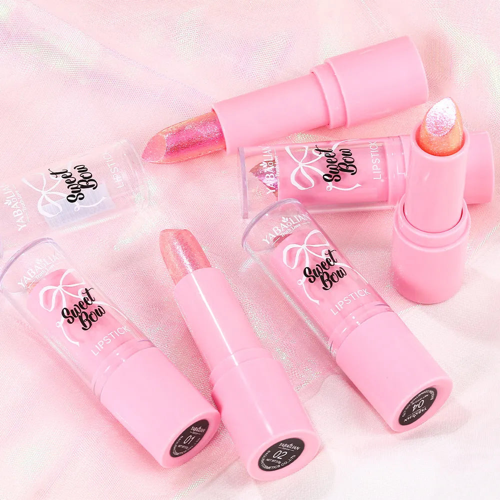 Sweetheart bow decorative diamond lipstick in Starlight Diamond series with six colour shade options