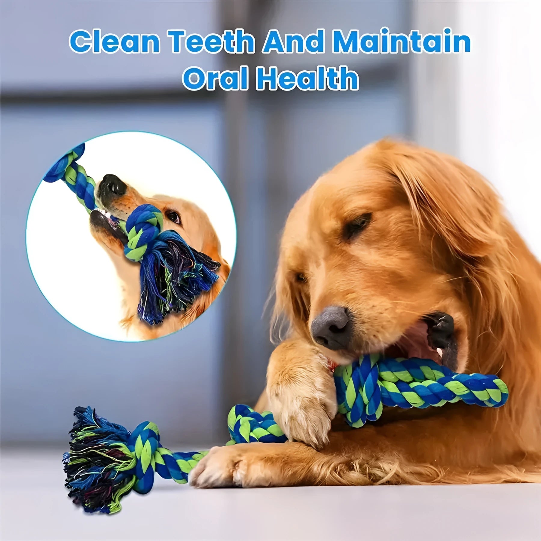 Heavy-duty cotton rope knot dog toy 77cm for large breeds dental chew tug of war play