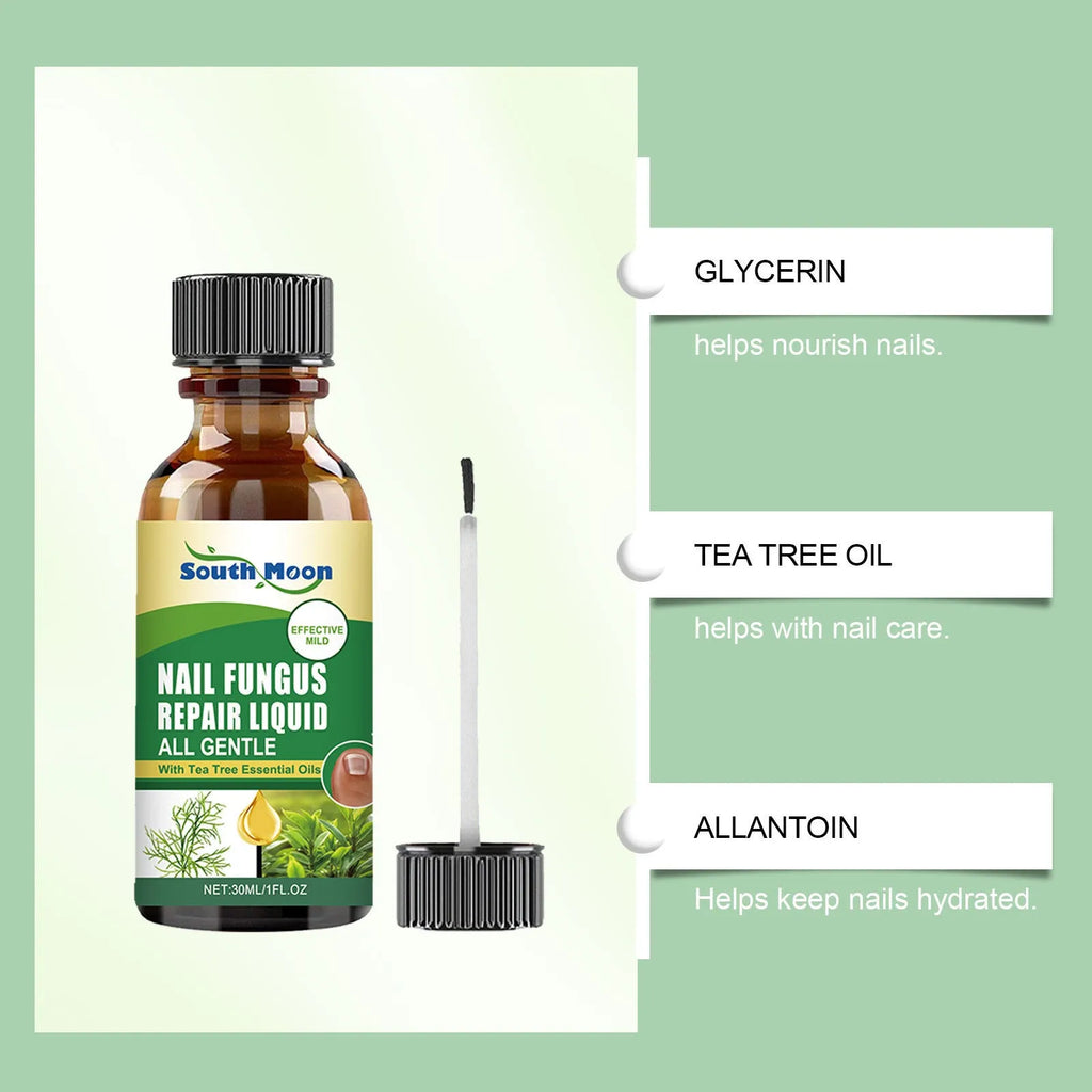 30ml bottle of tea tree oil and colloidal silver nail fungus repair solution liquid