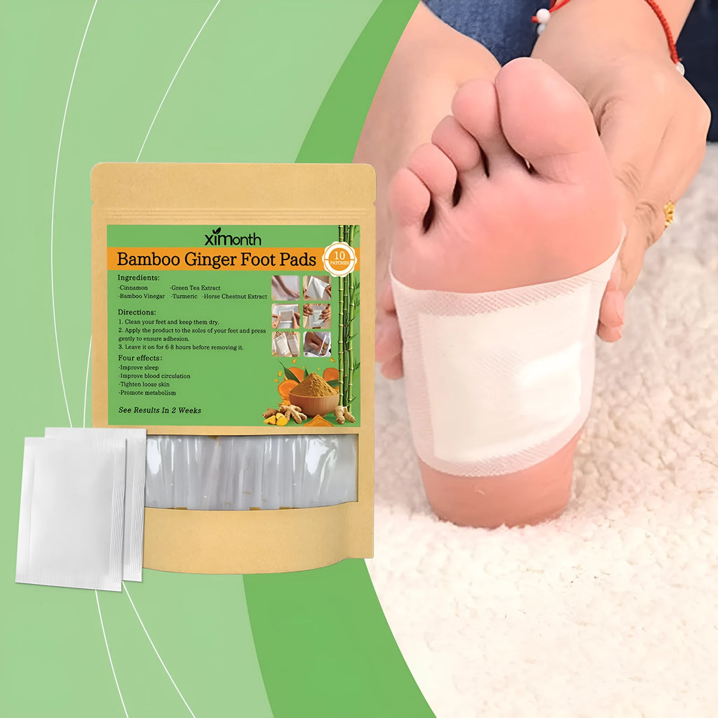 Pack of ten ginger and turmeric adhesive pain relief patches
