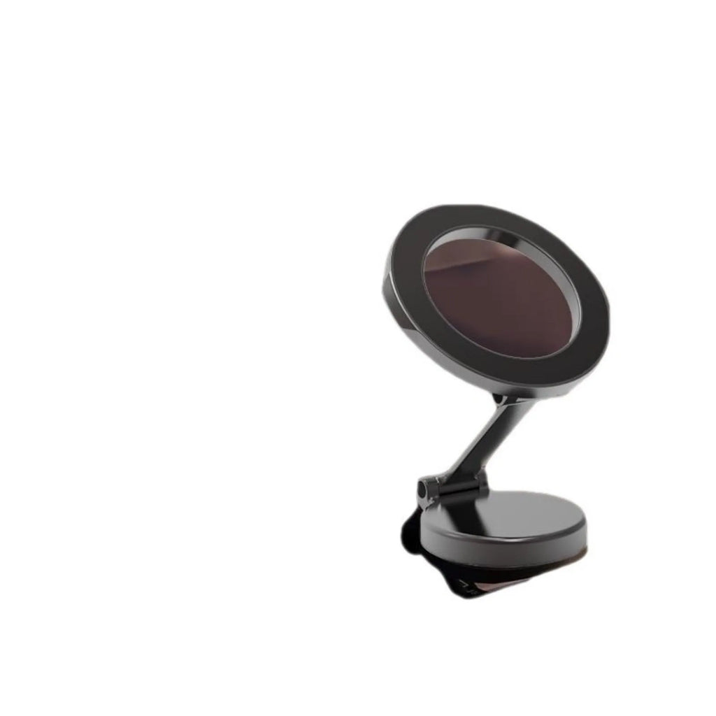 All-metal magnetic car phone mount with foldable arm in Qian colour on a car dashboard.