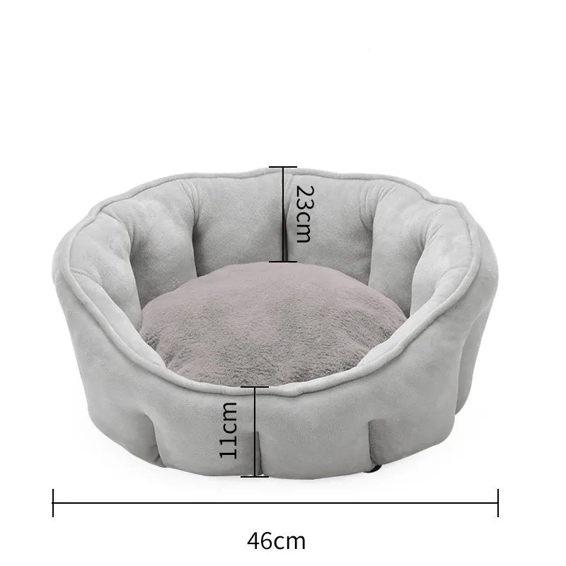 Plush thickened kennel mat cat house measuring 46x46x23cm in grey, green, pink or yellow colours