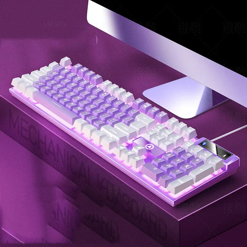 Wired computer keyboard in plastic with universal plug, available in multiple colours for office and gaming