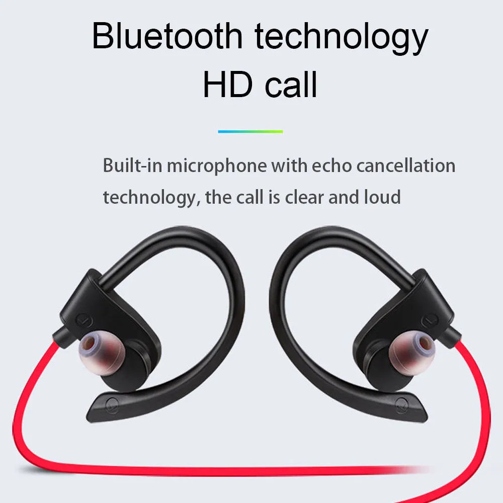 Bluetooth headset neck hanging in-ear wireless sports earphone with 10m range black blue red colours