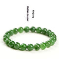 Natural Jasper bead bracelet with polished Russian Jasper beads in multiple sizes on a white background.