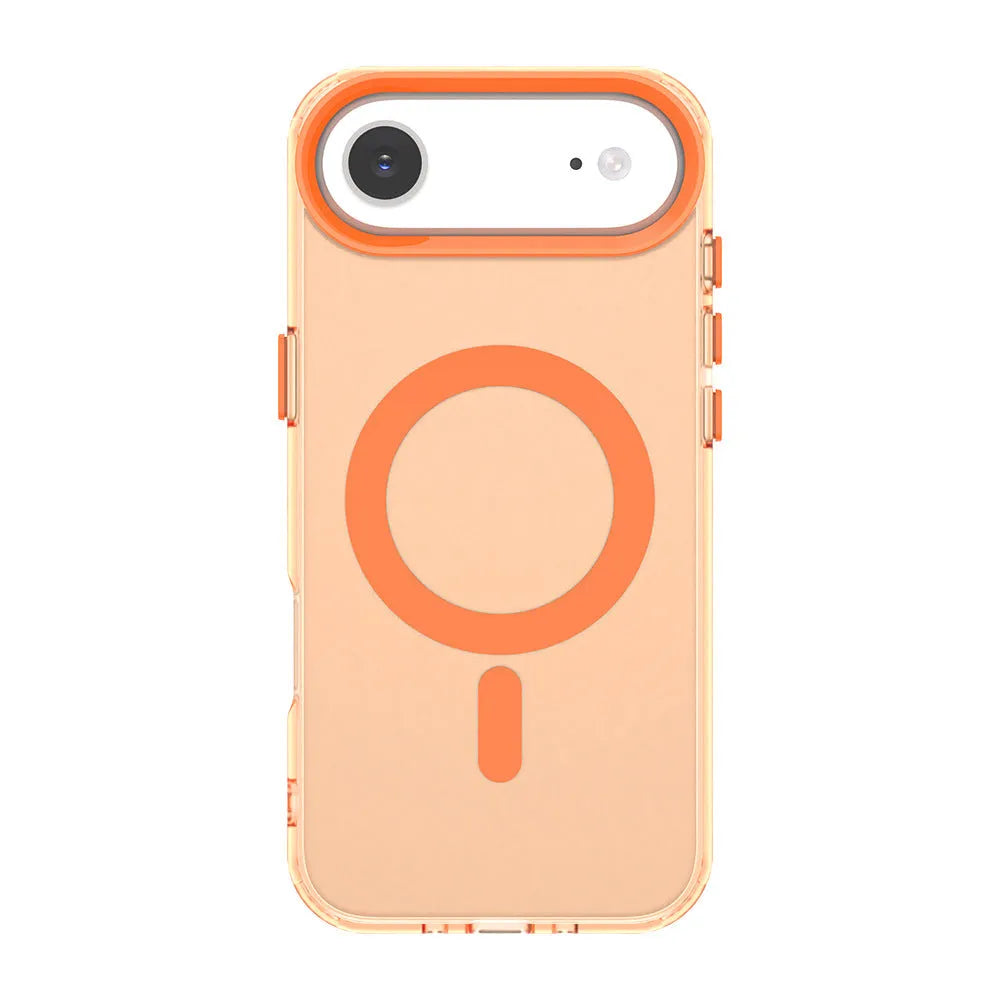 Magnetic frosted phone case in black for iPhone with PC TPU anti-fall back cover design