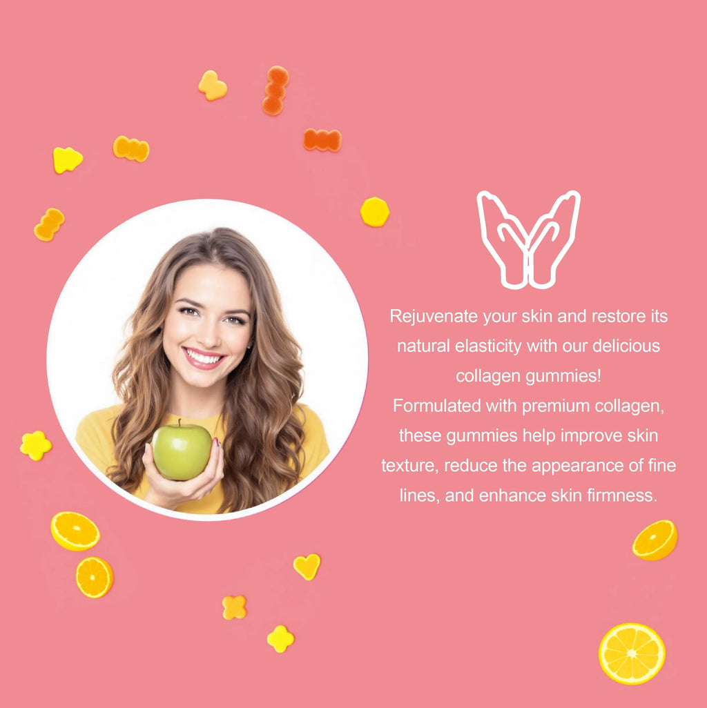 Collagen Peptide Gummies 4-pack white colour gummy supplements UK made skin hair nails joint support with Vitamin C and Biotin