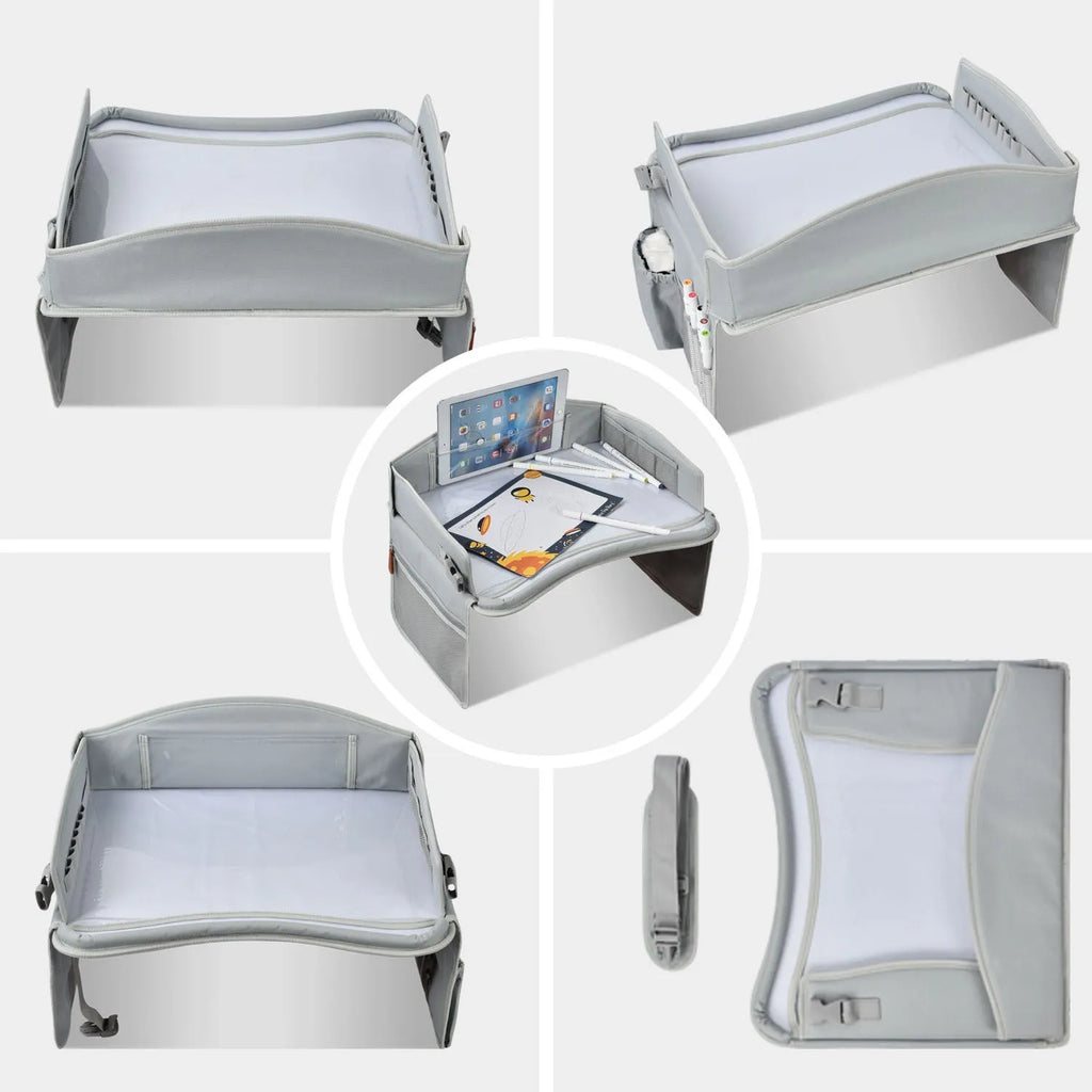 Gray children's toy car writing board tray travel artboard bag made from water-repellent cloth