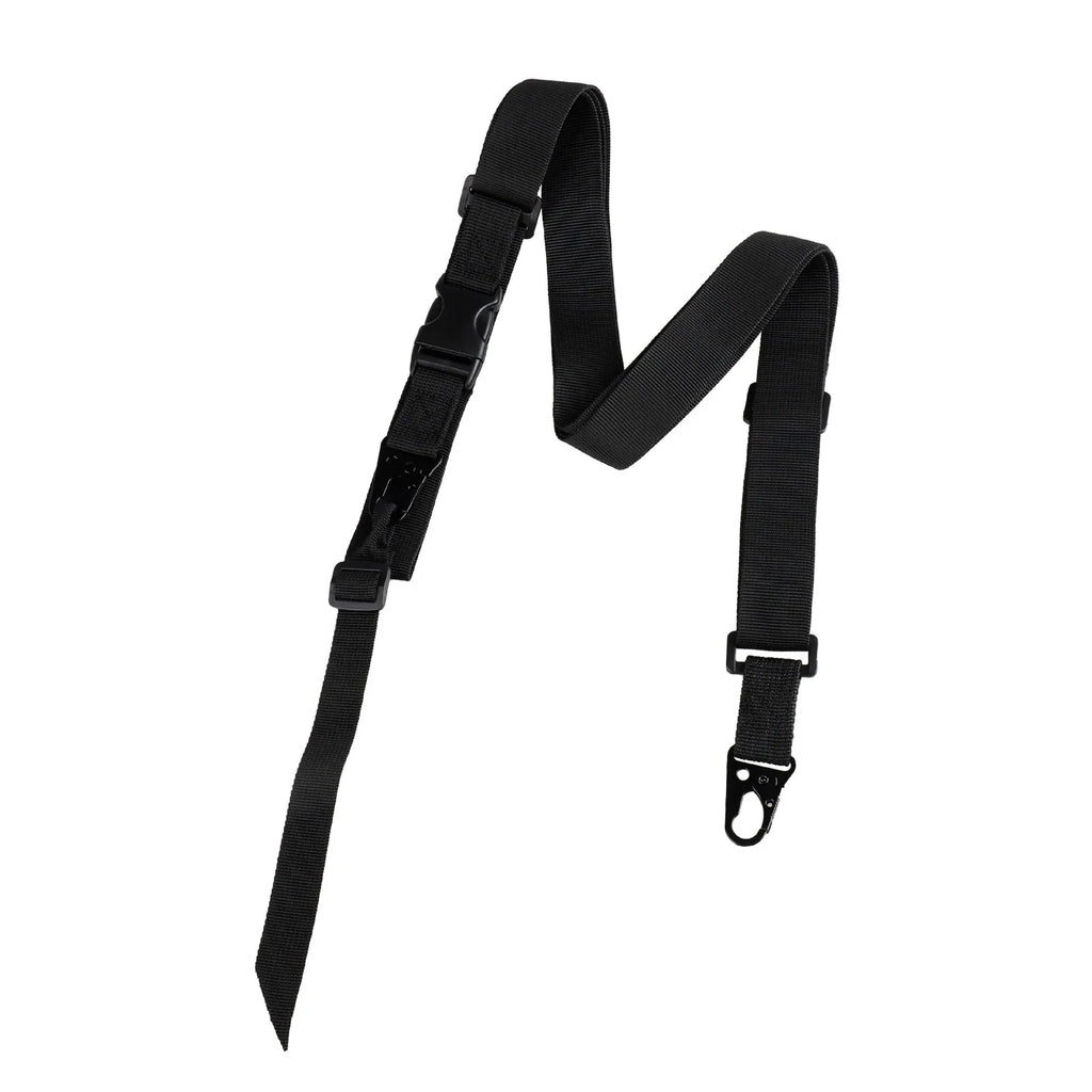 Nylon crossbody sling strap with alloy buckle in black, army green, or khaki colours