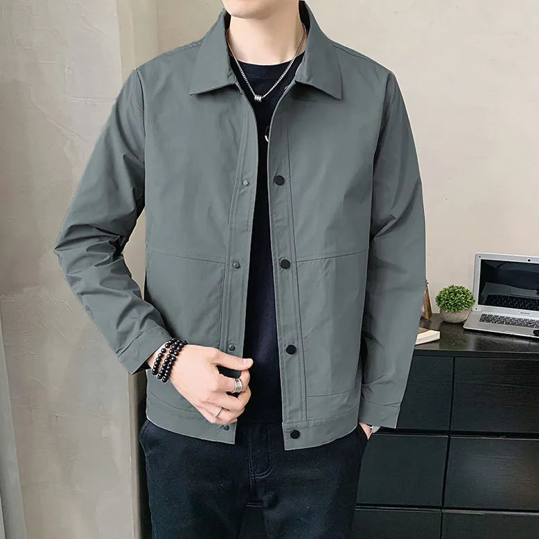 Men's Korean style single-layer jacket in four colour options with long sleeves