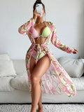 Women's printed bikini swimsuit set for swimming, shown in the style of the product image.