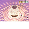 Diamond crystal table lamp with touch sensor base and USB charging