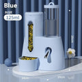 A white, blue, or pink plastic automatic water feeder and food basin for Djungarian hamsters.