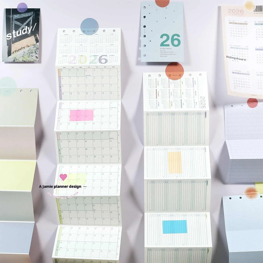 2026 Calendar Cards Calendar Fold set showing monthly calendar inner pages in basic packaging
