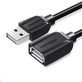 Male to female USB extension cable in black with gold-plated connectors, available in multiple lengths from 0.5m to 5m