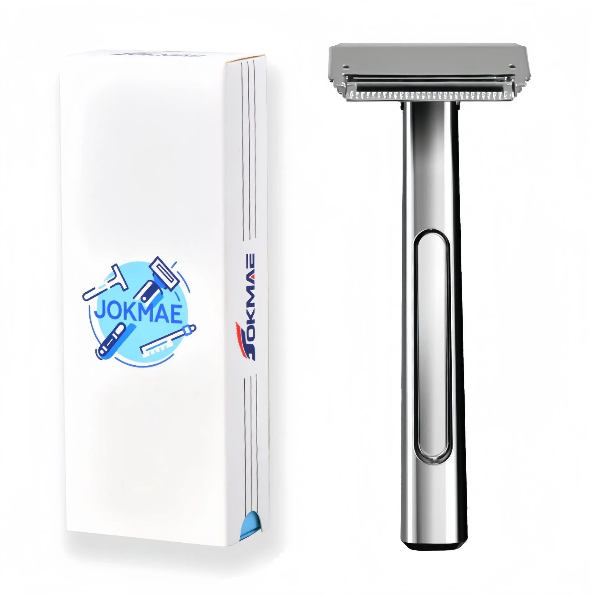 20T double-layer half-blade manual shaver with suspension head in bronze finish, next to a pack of 10 blades.