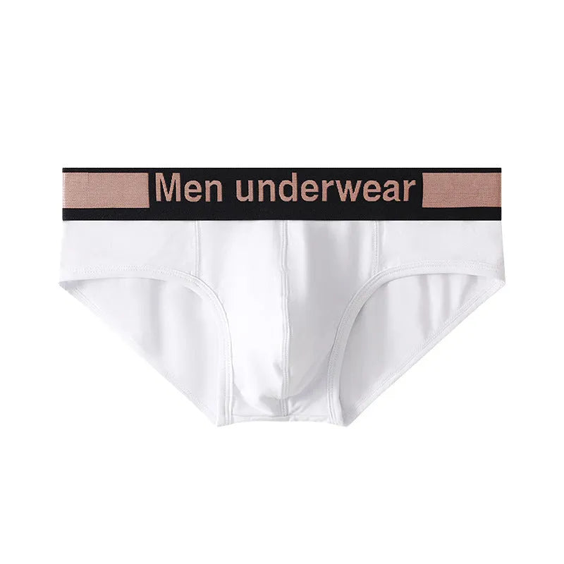 Modal men's briefs with a low waist and gradient belt in black, white, or pink colours.