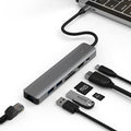LQT-LH07 7-in-1 USB-C card reader and computer hub with multiple ports.