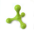 Blue three-legged silicone dog chew toy for small medium breeds on a white background.
